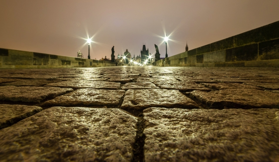 Charles Bridge at dawn Prague, Czech Republic