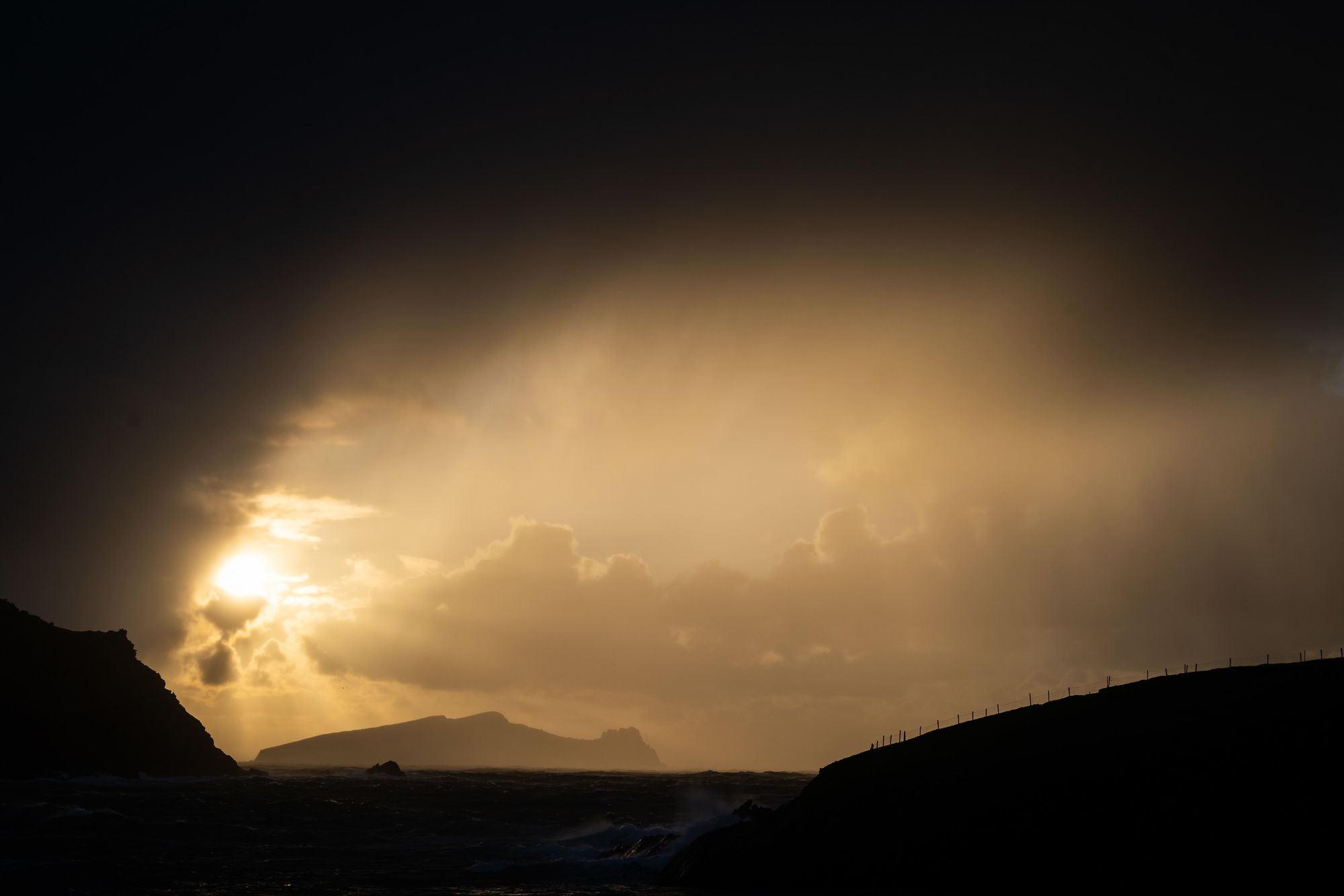 Dingle sunset through clouds