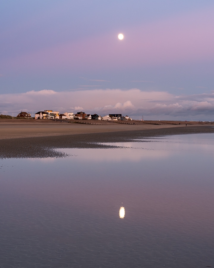Moonrise over Camber Sands East Sussex, Kent