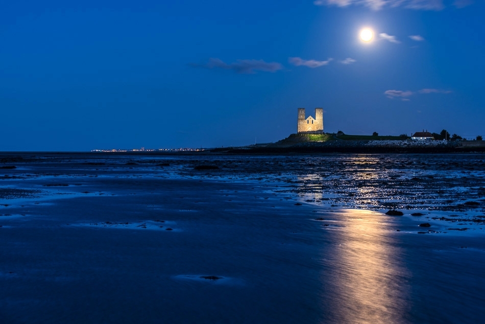 Moonrise over Reculver Reculver, Kent