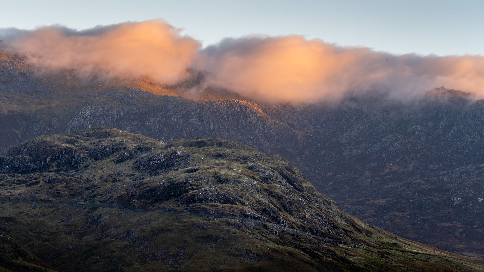 Snowdonia lit cloud