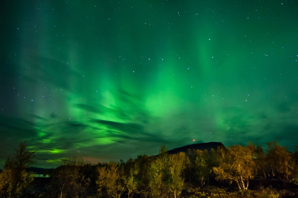 Northern Lights over Saana Fell, Kilpisjarvi, Finland